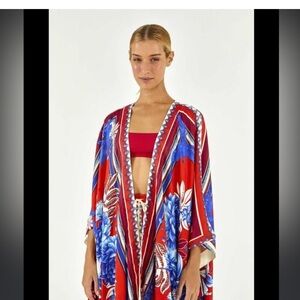 Farm Rio Macaw Print Open Front Kimono XL